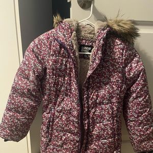 Little Girls Winter Fleece Lined Down Alternative ThermoPlume Coat Size 7/8